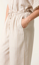 Load image into Gallery viewer, CREAM PAPERBAG WAIST PINSTRIPED TROUSER