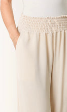Load image into Gallery viewer, CREAM ELASTICATED WAIST POCKETS WIDE LEG TROUSERS
