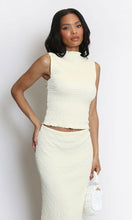 Load image into Gallery viewer, YELLOW TEXTURED HIGH NECK CROP TOP
