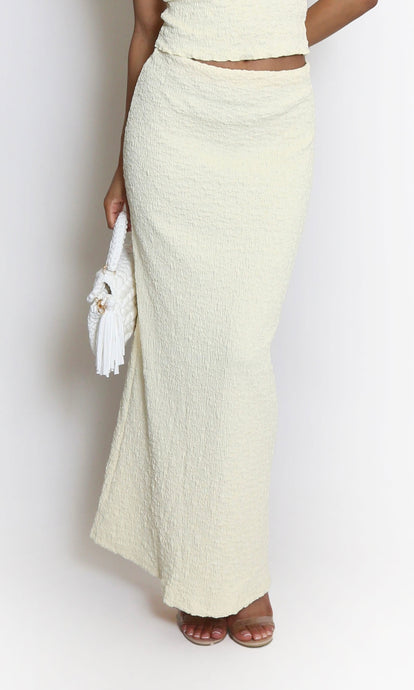 YELLOW TEXTURED SKIRT