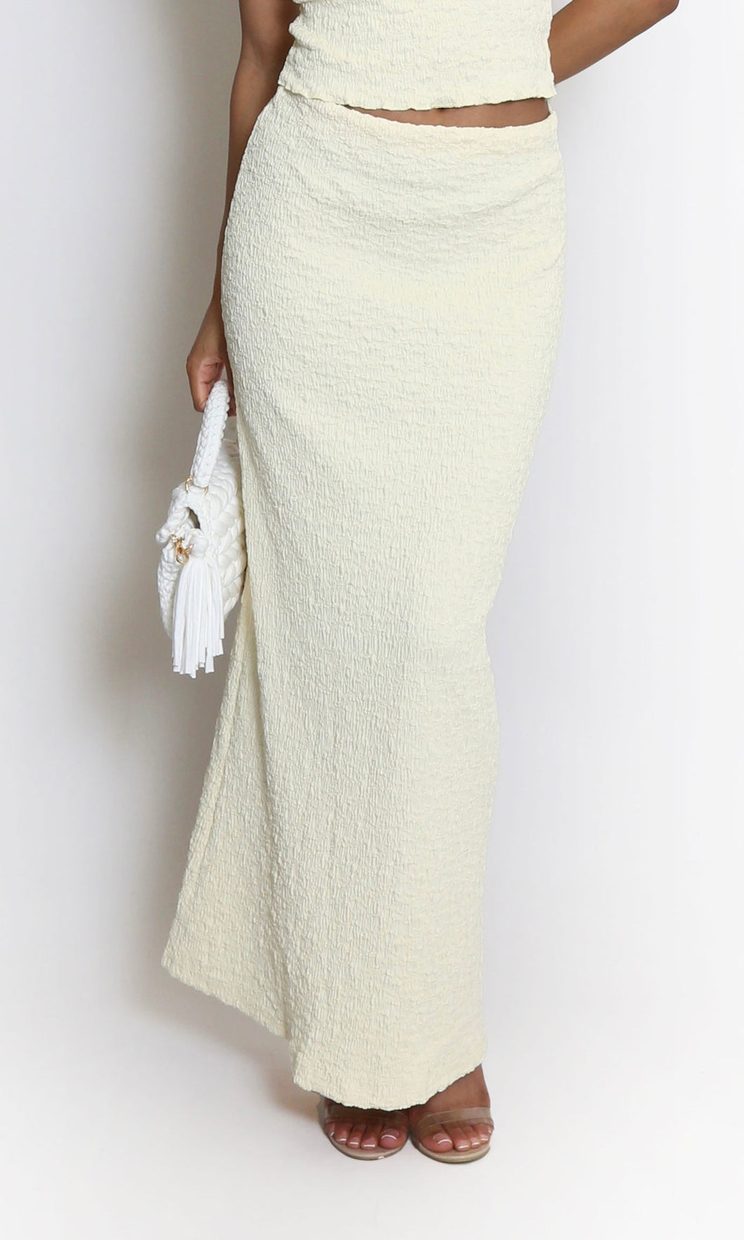 YELLOW TEXTURED SKIRT