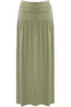 Load image into Gallery viewer, Green Gathered Banded Waist Maxi Skirt