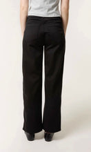 Load image into Gallery viewer, BLACK WIDE LEG COTTON TROUSER JEANS