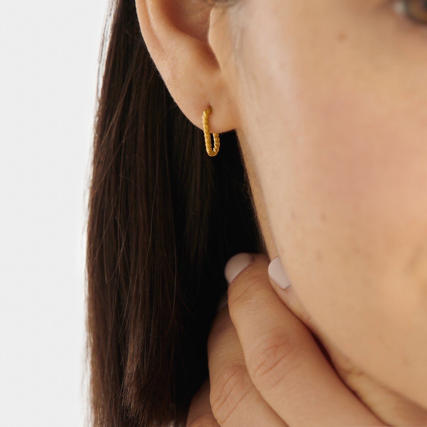 Celine Waterproof Gold Rope Hoop Earrings CHIC
