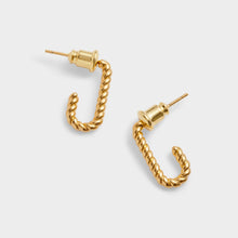 Load image into Gallery viewer, Celine Waterproof Gold Rope Hoop Earrings