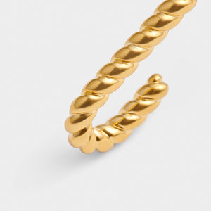 Celine Waterproof Gold Rope Hoop Earrings