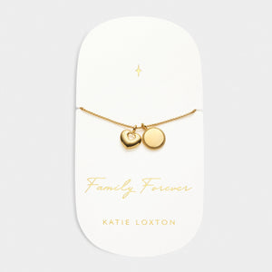 'Family Forever' Waterproof Gold Charm Bracelet