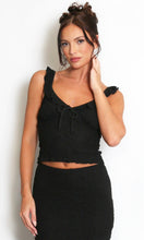 Load image into Gallery viewer, Black Textured Milk Maid Top
