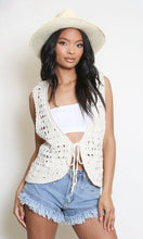Load image into Gallery viewer, Crochet Tie Up Waistcoat