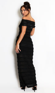 Black Lace Panelled Skirt