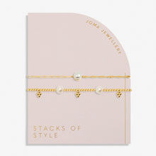 Load image into Gallery viewer, Stacks Of Style Set Of 2 Bracelets In White Pearl And Gold Plating