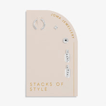 Load image into Gallery viewer, Stacks Of Style Set Of Earrings In Silver Gem And Silver Plating