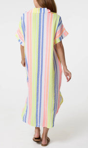 AZTEC PRINT CHEESECLOTH COLLAR DRESS