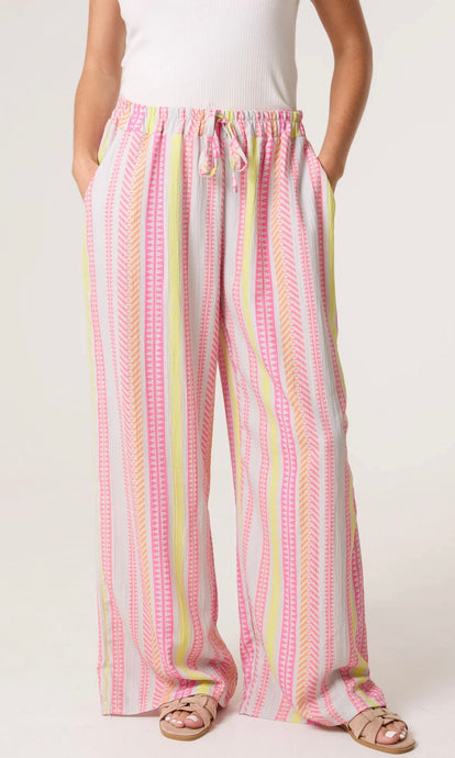AZTEC PRINT WIDE LEG TROUSERS