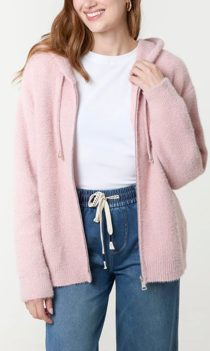 PINK ZIP UP SOFT COSY HOODIE