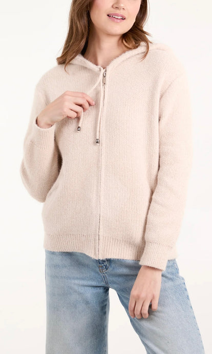 STONE ZIP UP SOFT COSY HOODIE