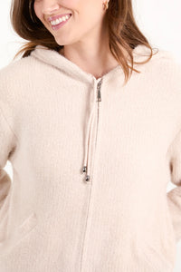 STONE ZIP UP SOFT COSY HOODIE