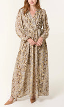 Load image into Gallery viewer, GOLD SNAKE PRINT WRAP MAXI DRESS