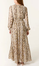 Load image into Gallery viewer, GOLD SNAKE PRINT WRAP MAXI DRESS