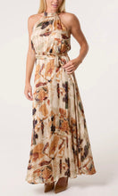 Load image into Gallery viewer, CREAM MARBLE HALTER NECK MAXI DRESS