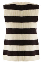 Load image into Gallery viewer, Stripes Knit Sleeveless Cardigan