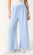 Load image into Gallery viewer, LIGHT BLUE DRAWSTRING VISCOSE CREPE TROUSER