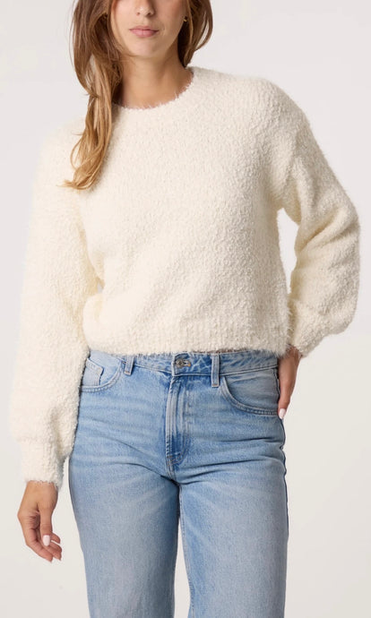 CREAM SOFT KNIT ROUND NECK JUMPER