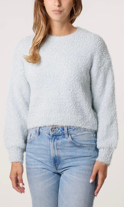 BLUE SOFT KNIT ROUND NECK JUMPER