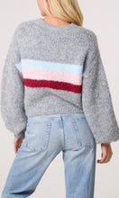 Load image into Gallery viewer, GREY CENTRE STRIPE SOFT KNIT