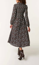 Load image into Gallery viewer, DITSY AUTUMN FLORAL SHIRRED STRETCH BUTTON DRESS