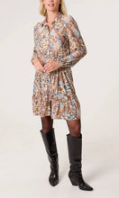 Load image into Gallery viewer, PRINTED BELTED MINI SHIRT DRESS