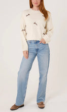 Load image into Gallery viewer, CREAM ANIMAL PRINT BOW KNIT JUMPER
