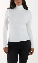 Load image into Gallery viewer, CREAM ROLL NECK RIBBED JUMPER