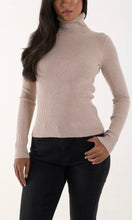 Load image into Gallery viewer, STONE ROLL NECK RIBBED JUMPER