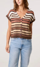 Load image into Gallery viewer, STRIPED BROWN KNIT CARDIGAN