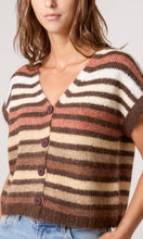 Load image into Gallery viewer, STRIPED BROWN KNIT CARDIGAN