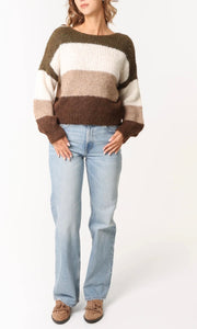 KHAKI MULTI BLOCK STRIPE KNIT JUMPER