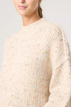 Load image into Gallery viewer, CREAM SPACE DYE CREW HIGH NECK KNIT JUMPER