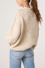 Load image into Gallery viewer, CREAM SPACE DYE CREW HIGH NECK KNIT JUMPER