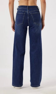 Denim Blue Wide Leg Stretch Jeans
