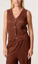 Load image into Gallery viewer, CHOCOLATE BROWN TEXTURED BUTTON-UP WAISTCOAT &amp; TROUSER CO - ORD SET