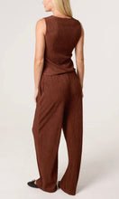 Load image into Gallery viewer, CHOCOLATE BROWN TEXTURED BUTTON-UP WAISTCOAT &amp; TROUSER CO - ORD SET
