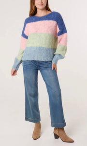 PASTEL MULTI BLOCK STRIPE KNIT JUMPER