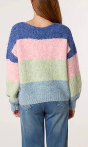 PASTEL MULTI BLOCK STRIPE KNIT JUMPER
