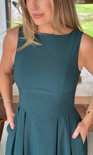 Load image into Gallery viewer, Nesta Boat Neck Skater Midi Dress Emerald Green