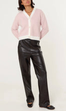 Load image into Gallery viewer, FLUFFY PINK PEARL BUTTON KNIT CARDIGAN
