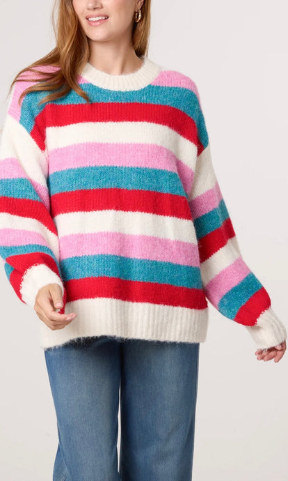 BRIGHT STRIPE OVERSIZED JUMPER