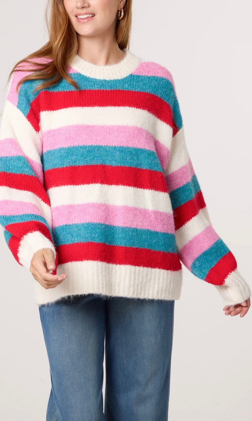 BRIGHT STRIPE OVERSIZED JUMPER