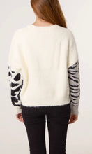 Load image into Gallery viewer, IVORY LEOPARD AND ZEBRA ABSTRACT JUMPER