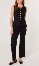 Load image into Gallery viewer, BLACK RIBBED GOLD BUTTON WAISTCOAT &amp; TROUSER SET  Sale price